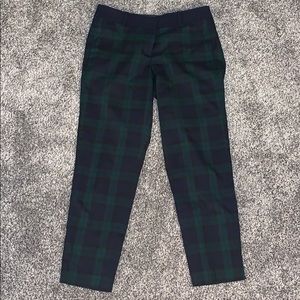 Loft navy & green plaid pants- marissa ankle-4